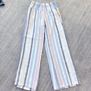 Wide leg linen pant